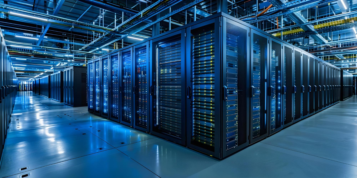 Sala de servidores en datacenter — Arquitectura de software empresarial Assist Consultores